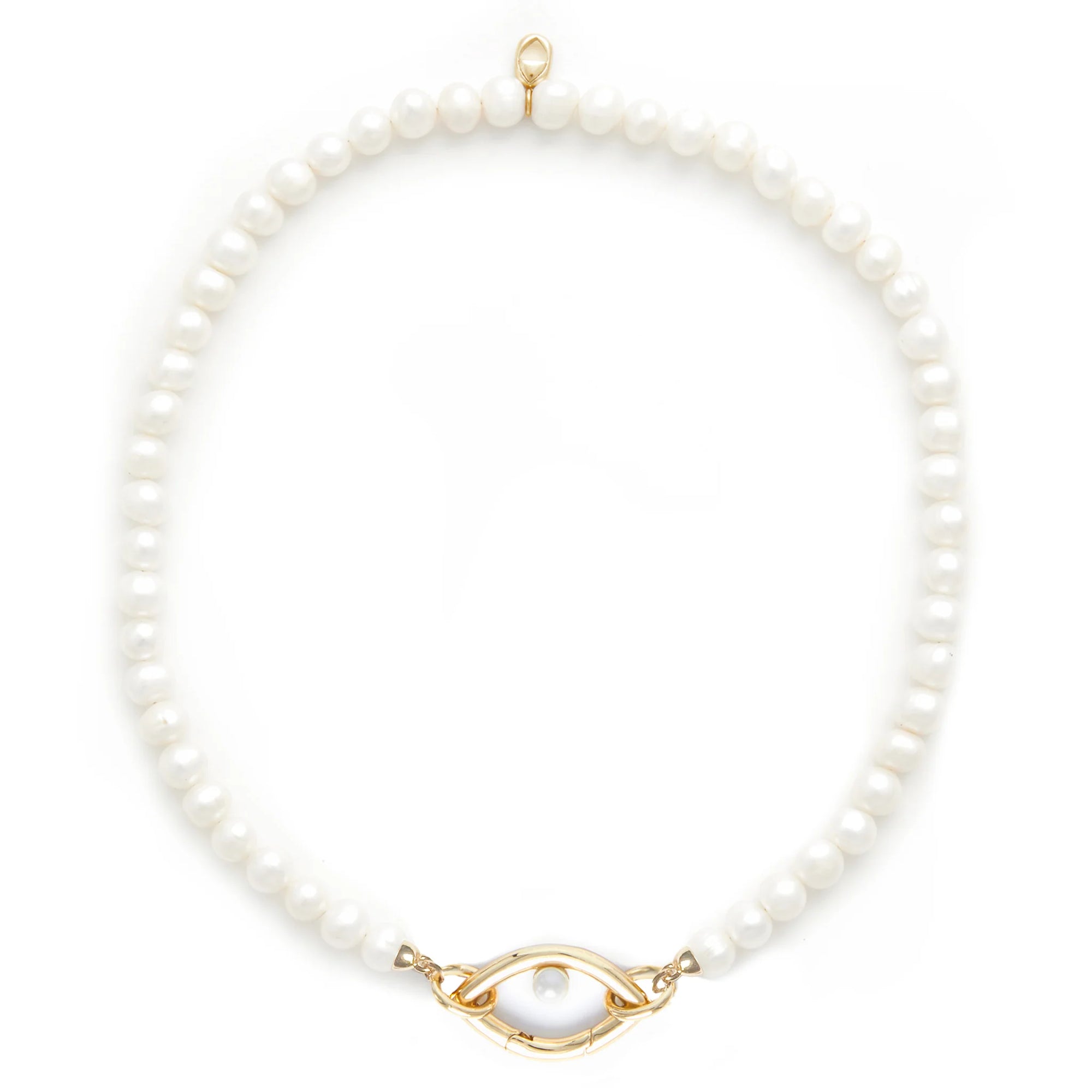 Eye Opener Pearl Necklace | Gold