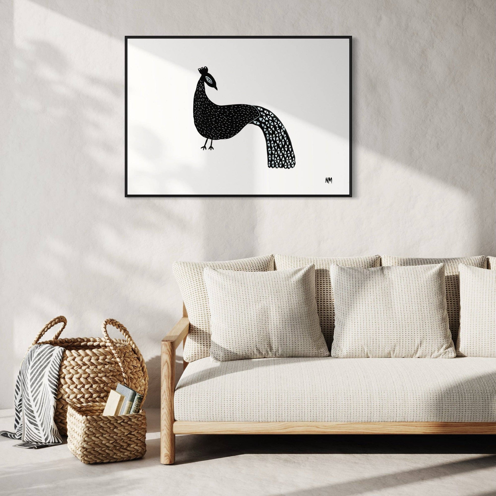 Black Peacock by Nancy McKie | A3 Print
