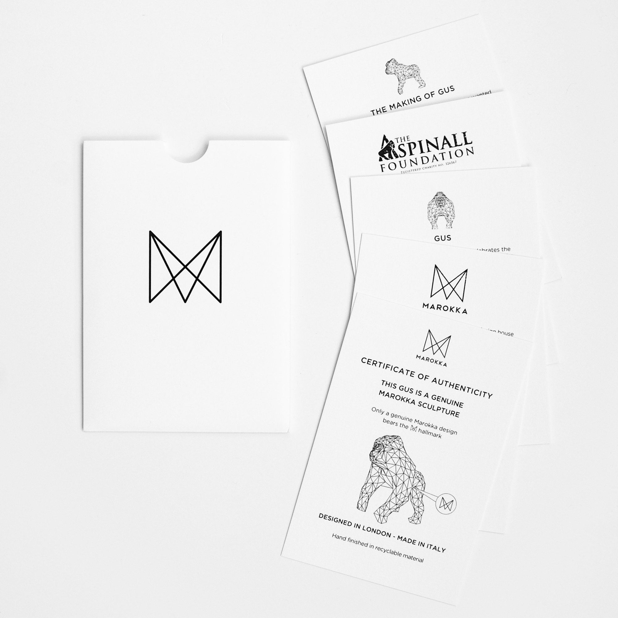 MAROKKA Gus Gorilla Sculpture, Light Grey