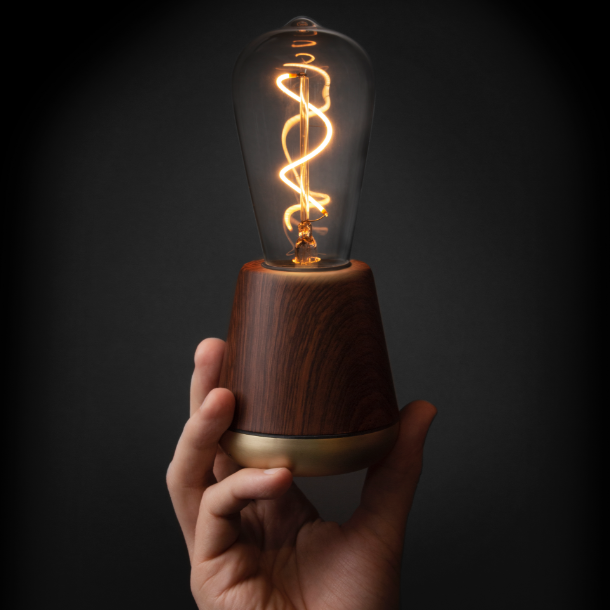 Humble ONE Cordless Table Lamp | Walnut Satin Brass