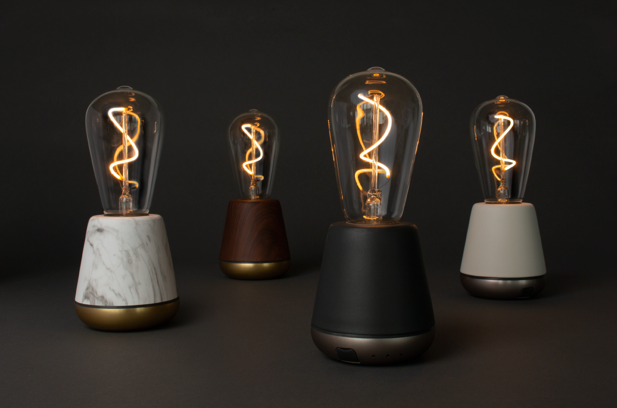 Humble ONE Cordless Table Lamp | Walnut Satin Brass