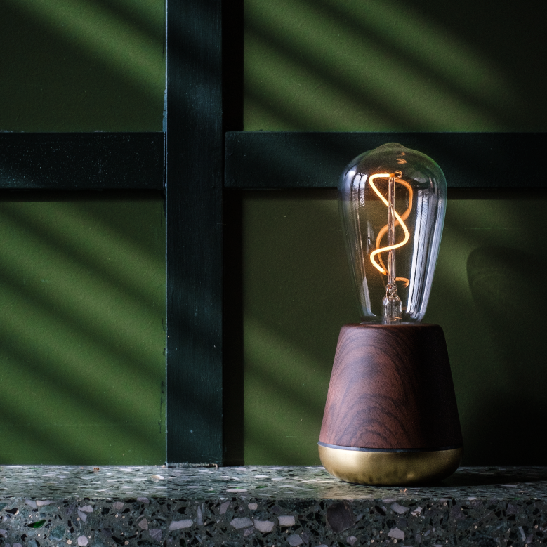 Humble ONE Cordless Table Lamp | Walnut Satin Brass