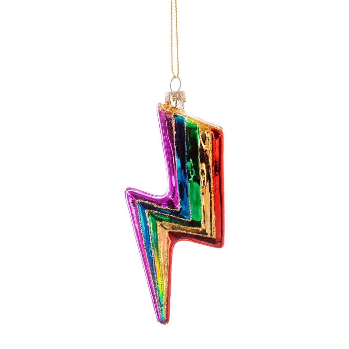 Rainbow Lightning Bolt Christmas Bauble