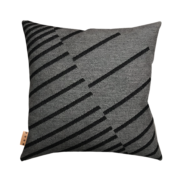 EMMA WOOD | Line Cushion Black & Grey