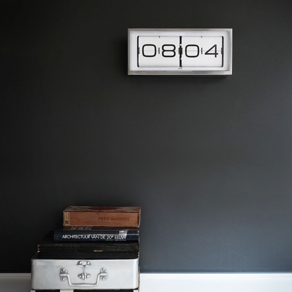 LEFF amsterdam brick clock, steel/white