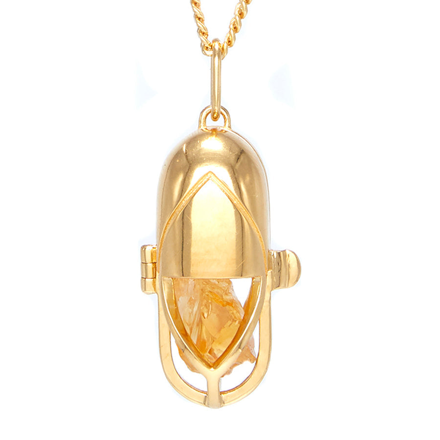 Capsule Crystal Pendant | 24ct Gold-Plated Sterling Silver