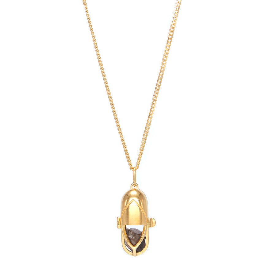 Capsule Crystal Pendant | 24ct Gold-Plated Sterling Silver