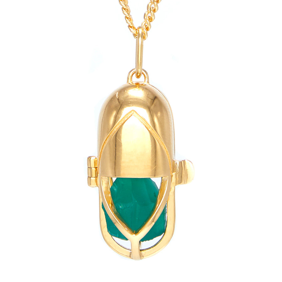 Capsule Crystal Pendant | 24ct Gold-Plated Sterling Silver