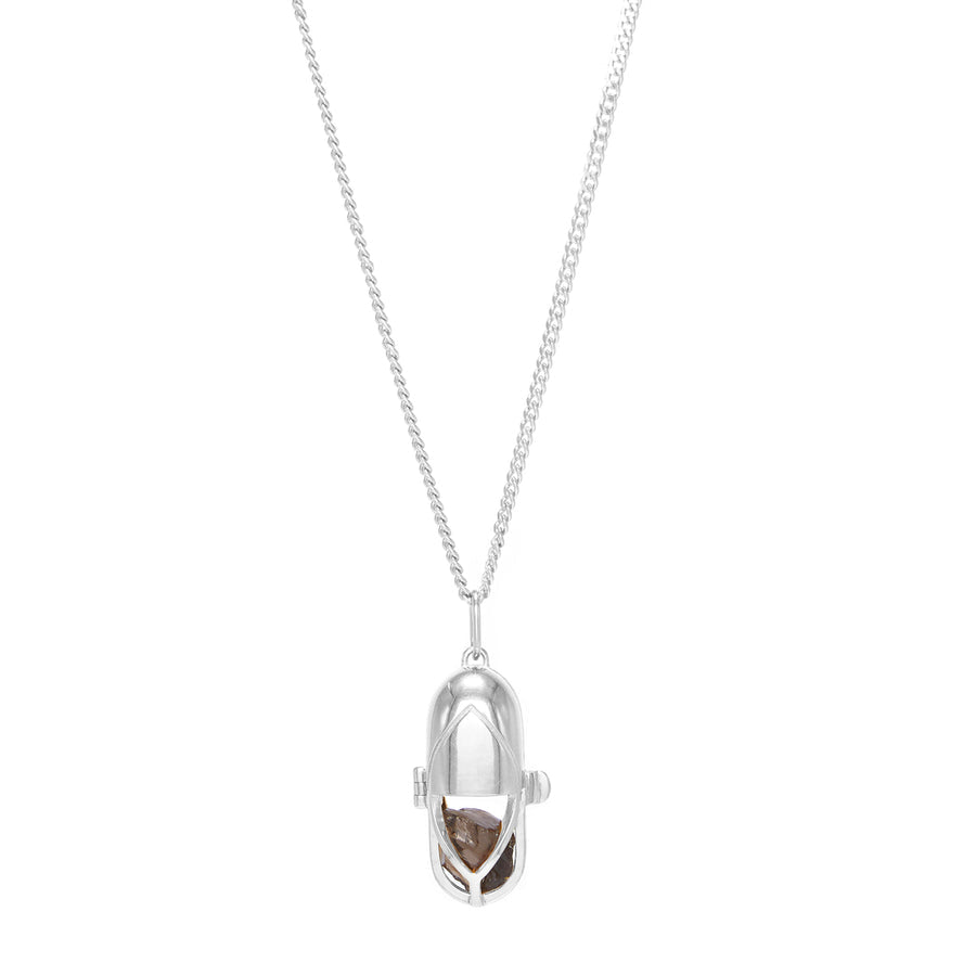 Capsule Crystal Pendant | Sterling Silver