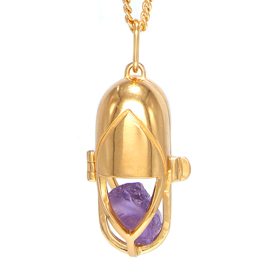 Capsule Crystal Pendant | 24ct Gold-Plated Sterling Silver