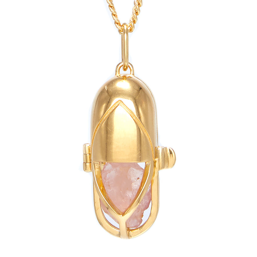 Capsule Crystal Pendant | 24ct Gold-Plated Sterling Silver