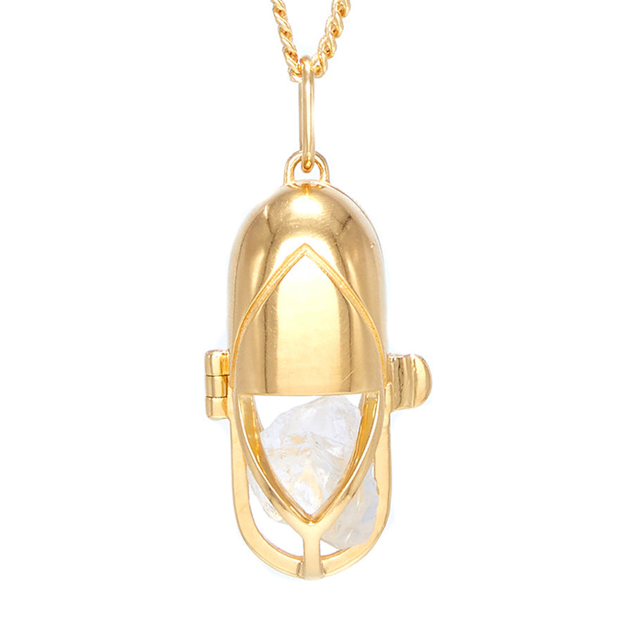 Capsule Crystal Pendant | 24ct Gold-Plated Sterling Silver