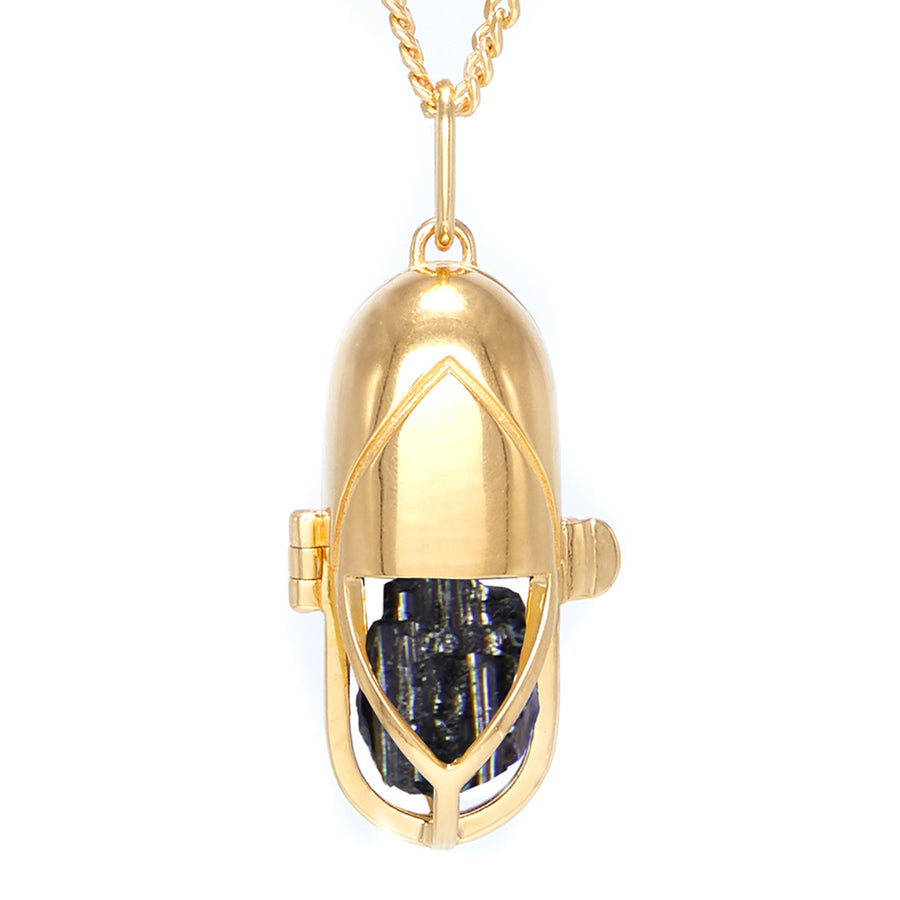 Capsule Crystal Pendant | 24ct Gold-Plated Sterling Silver