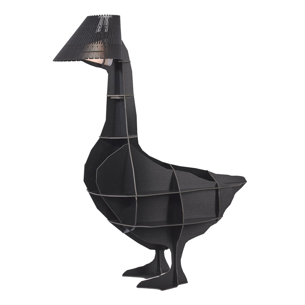 IBRIDE JUNON Illuminated Goose Bedside Table | Black