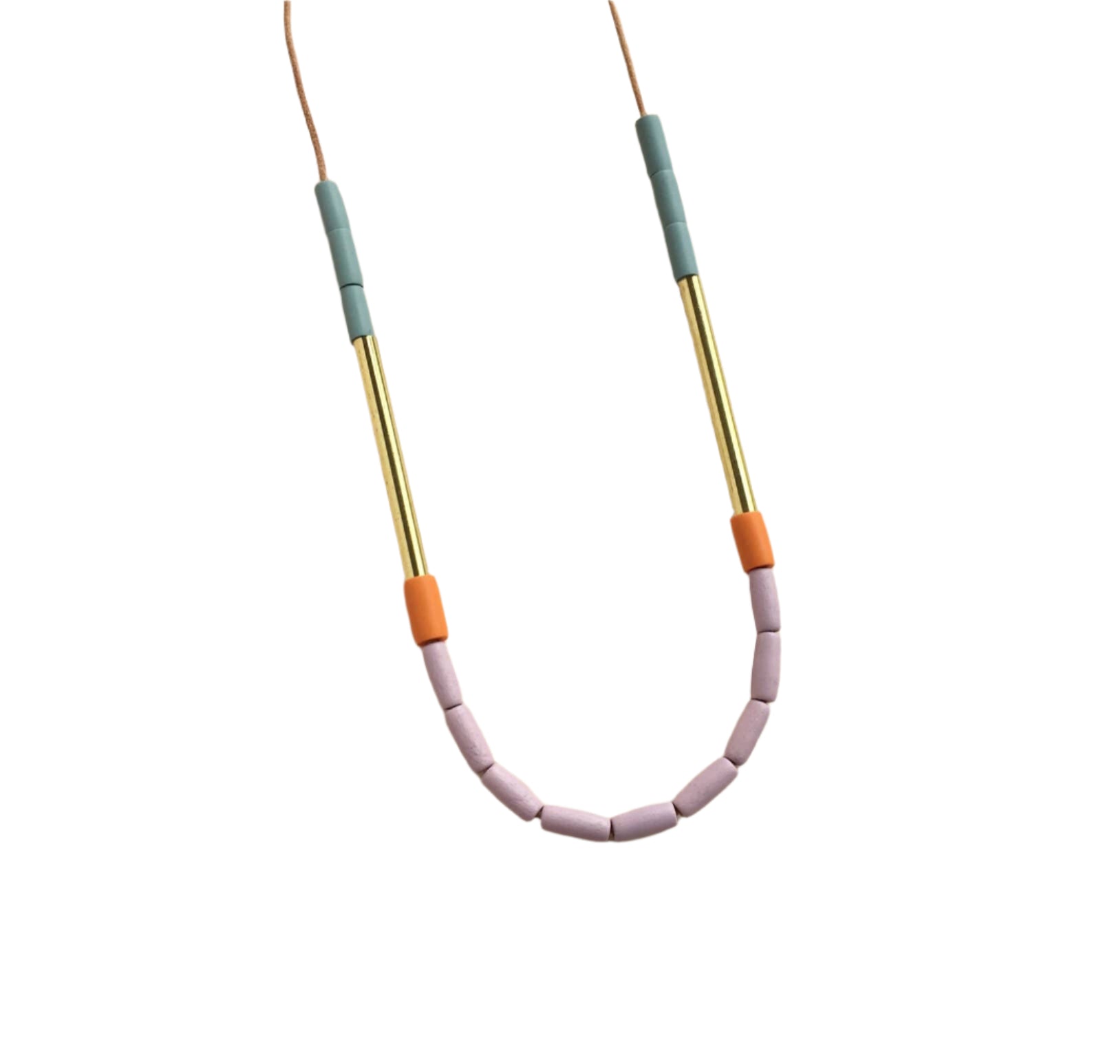 Dini Necklace | Clay Pink & Clementine
