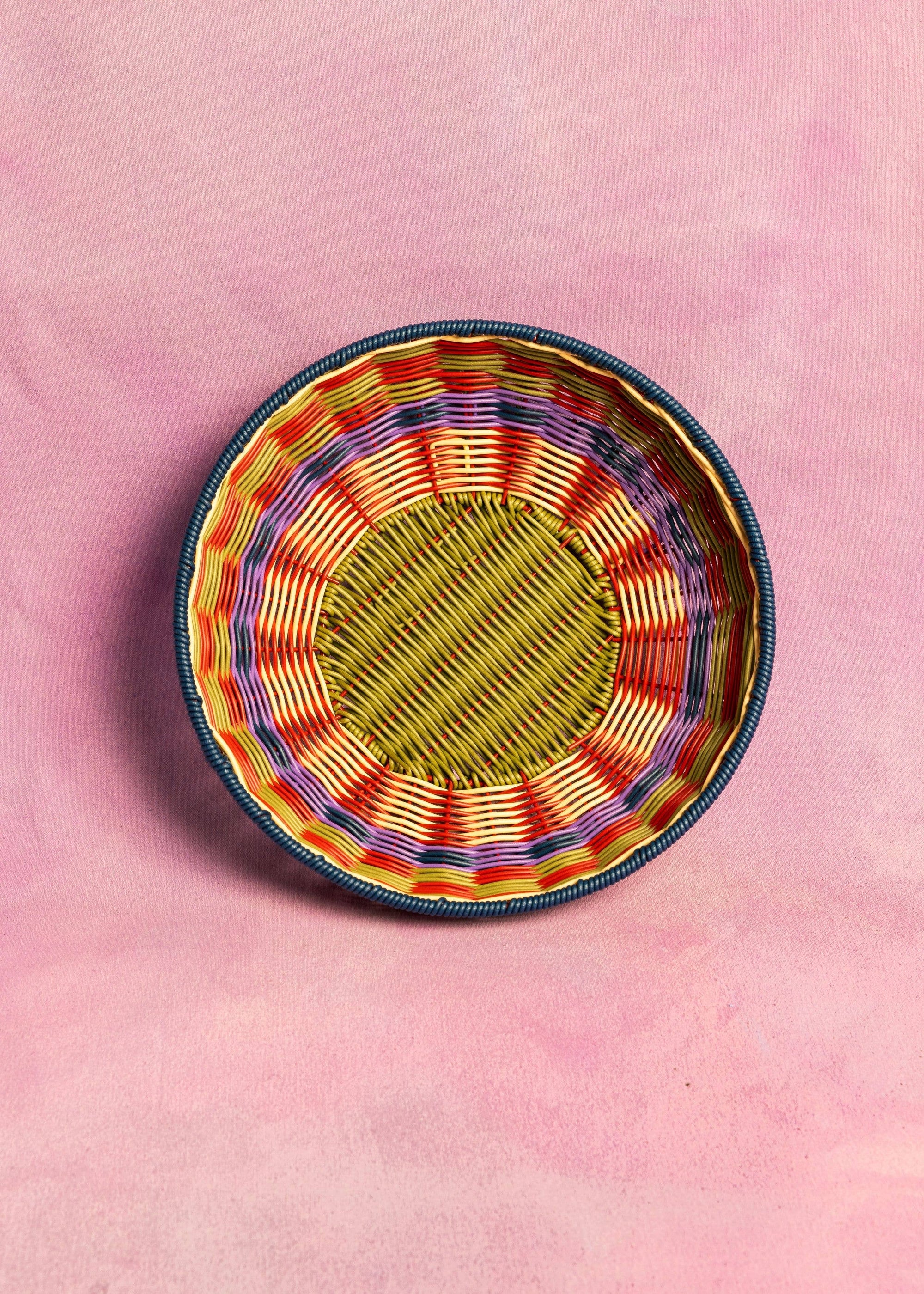 Woven Bowl | Red & Olive