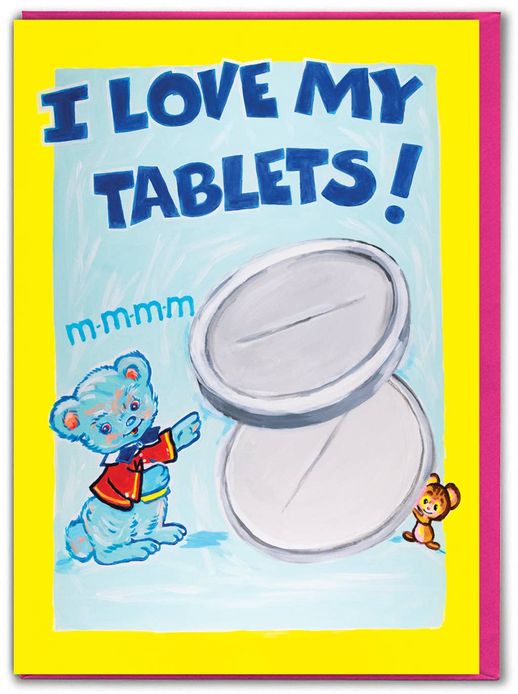 'Love My Tablets' by Magda Archer Greeting Card