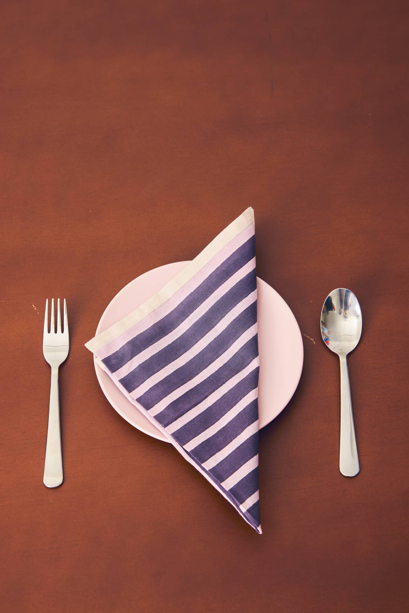 Block Stripe Napkins x 2 | Aubergine & Mauve
