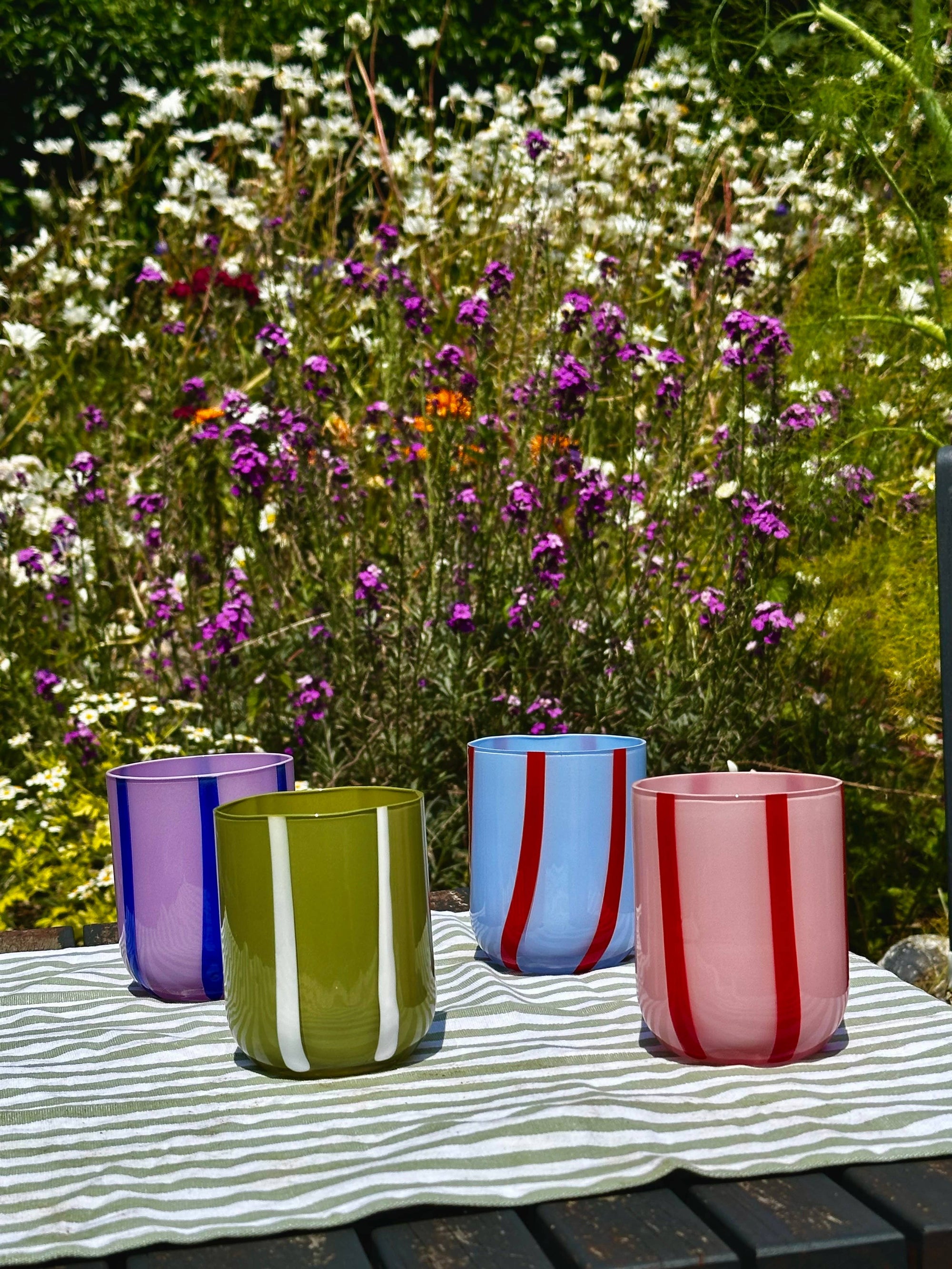 Atina Glassware | Lilac & Navy
