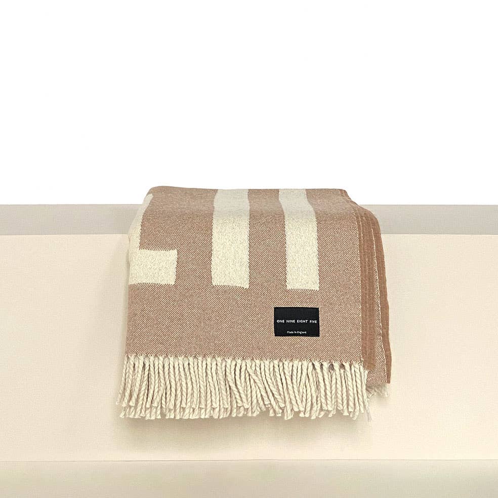 Rainer Beige Recycled Wool Throw