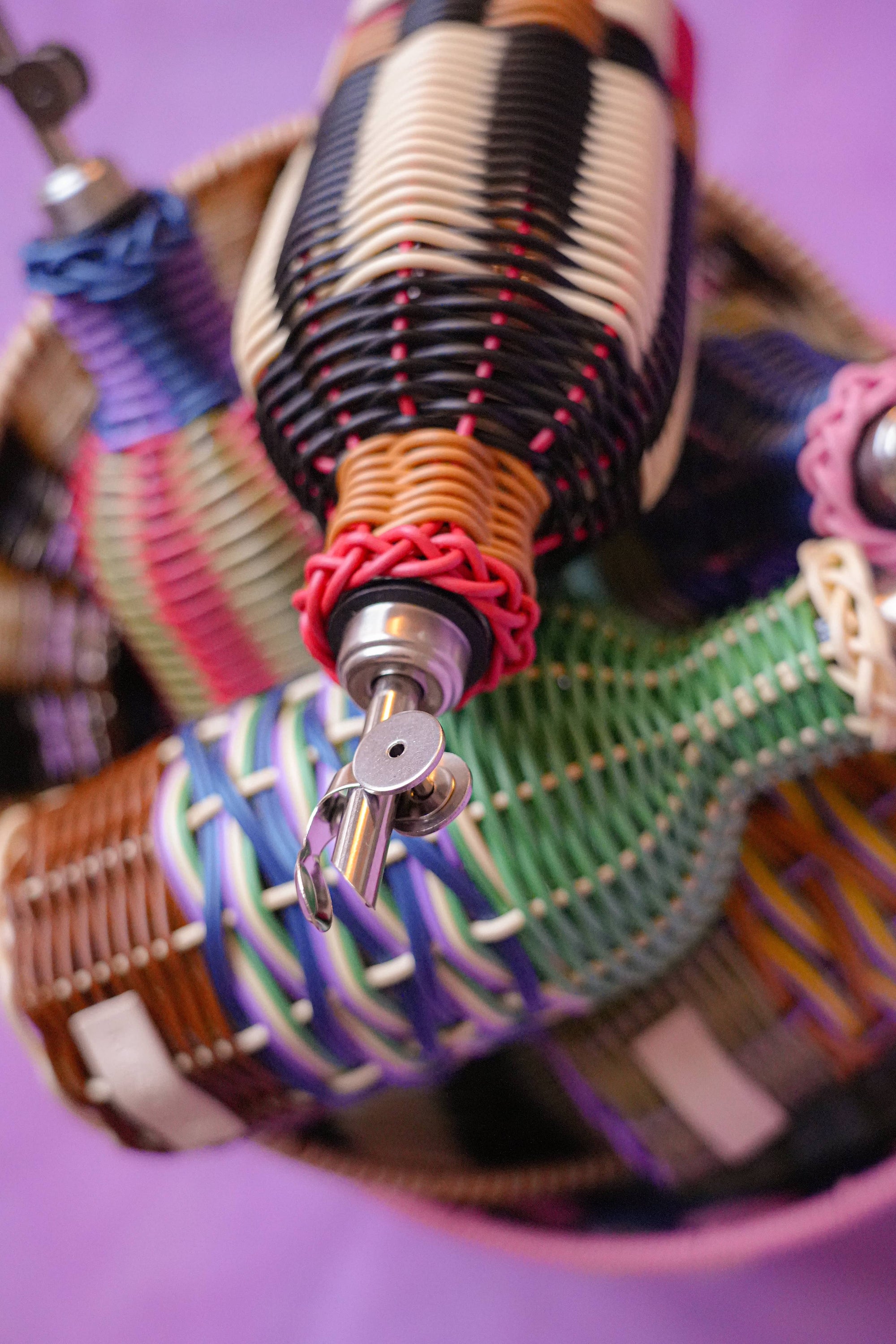 Hand-Woven Oil Pourer | Black & Cream