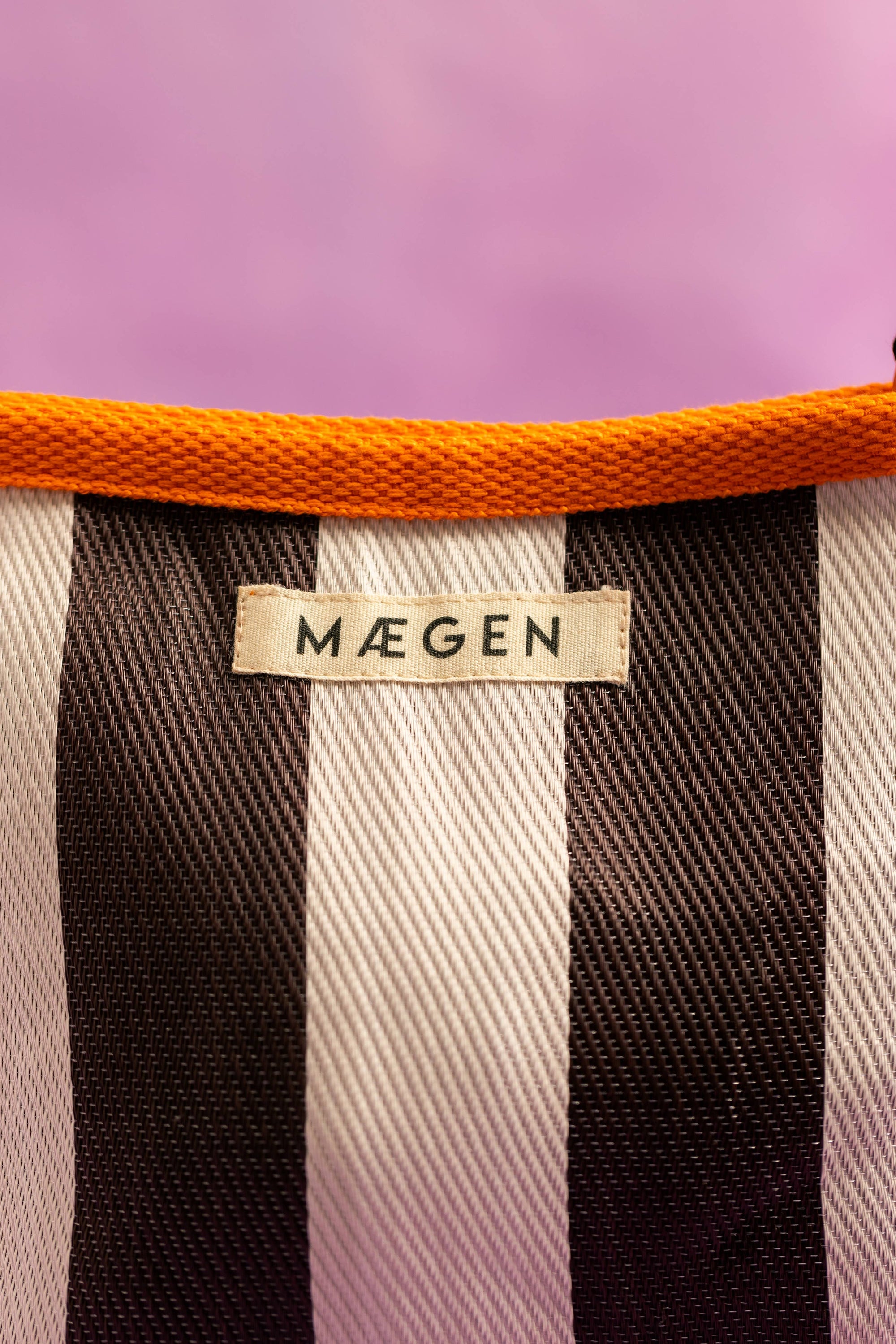 Striped Pouch | Orange, White & Aubergine