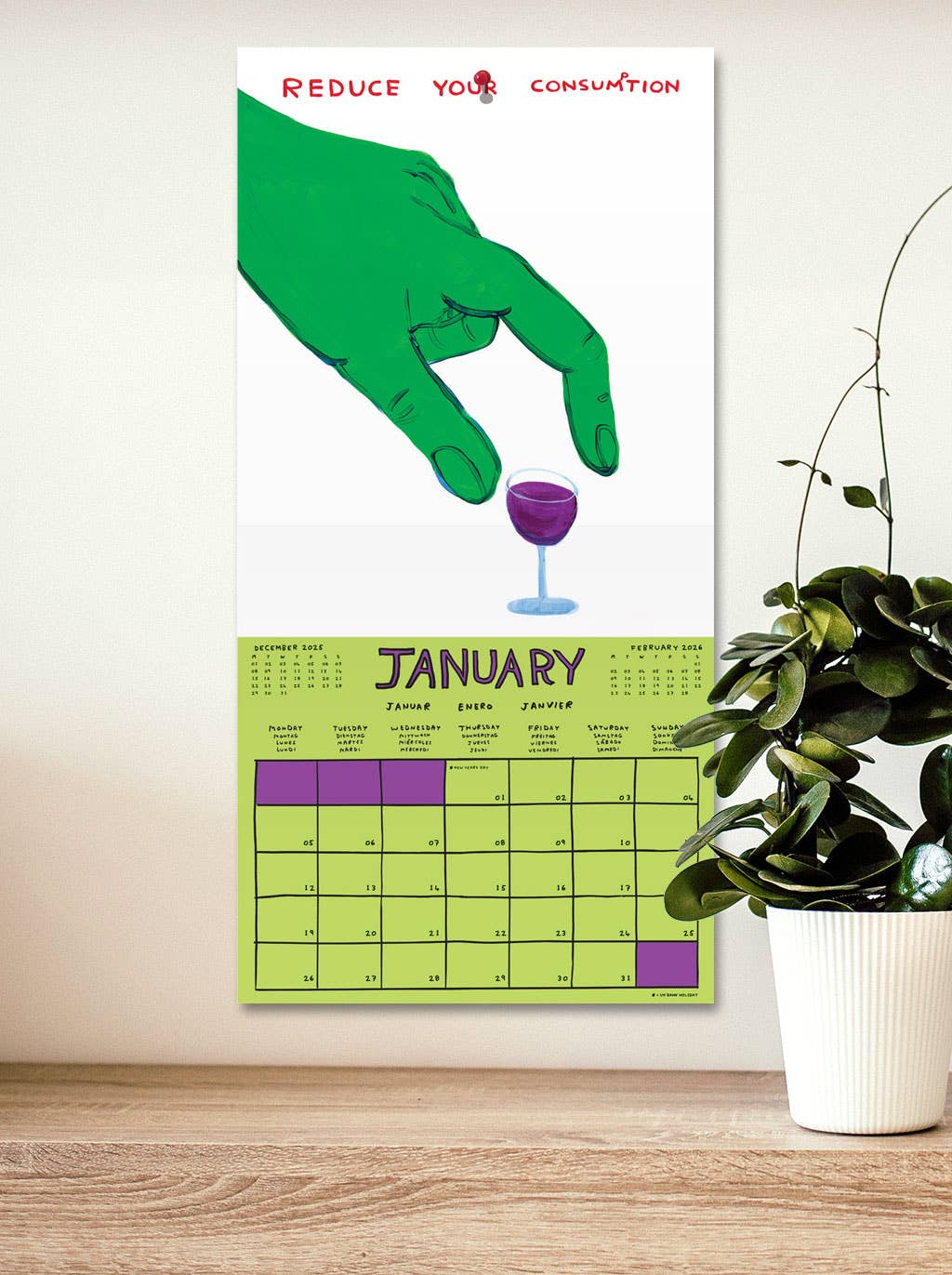 David Shrigley Official and Exclusive 2026 Wall Calendar