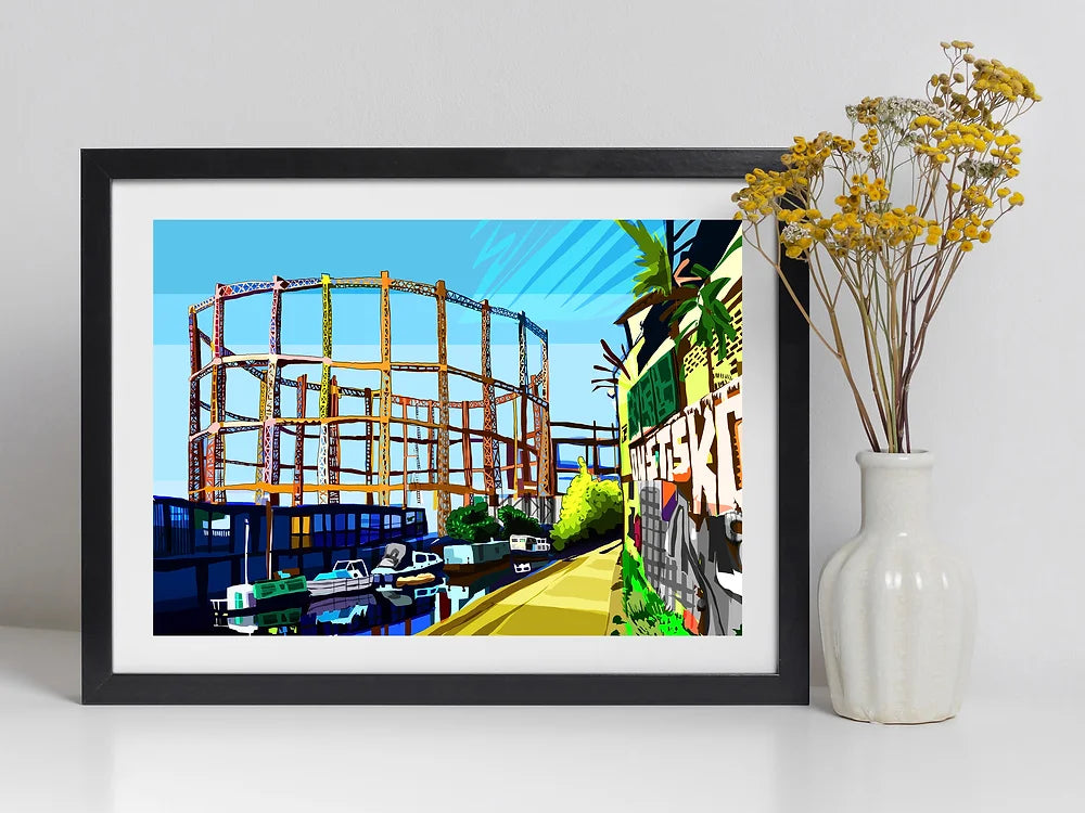 'Bethnal Green Gasholders' A3 Print by Tomartacus