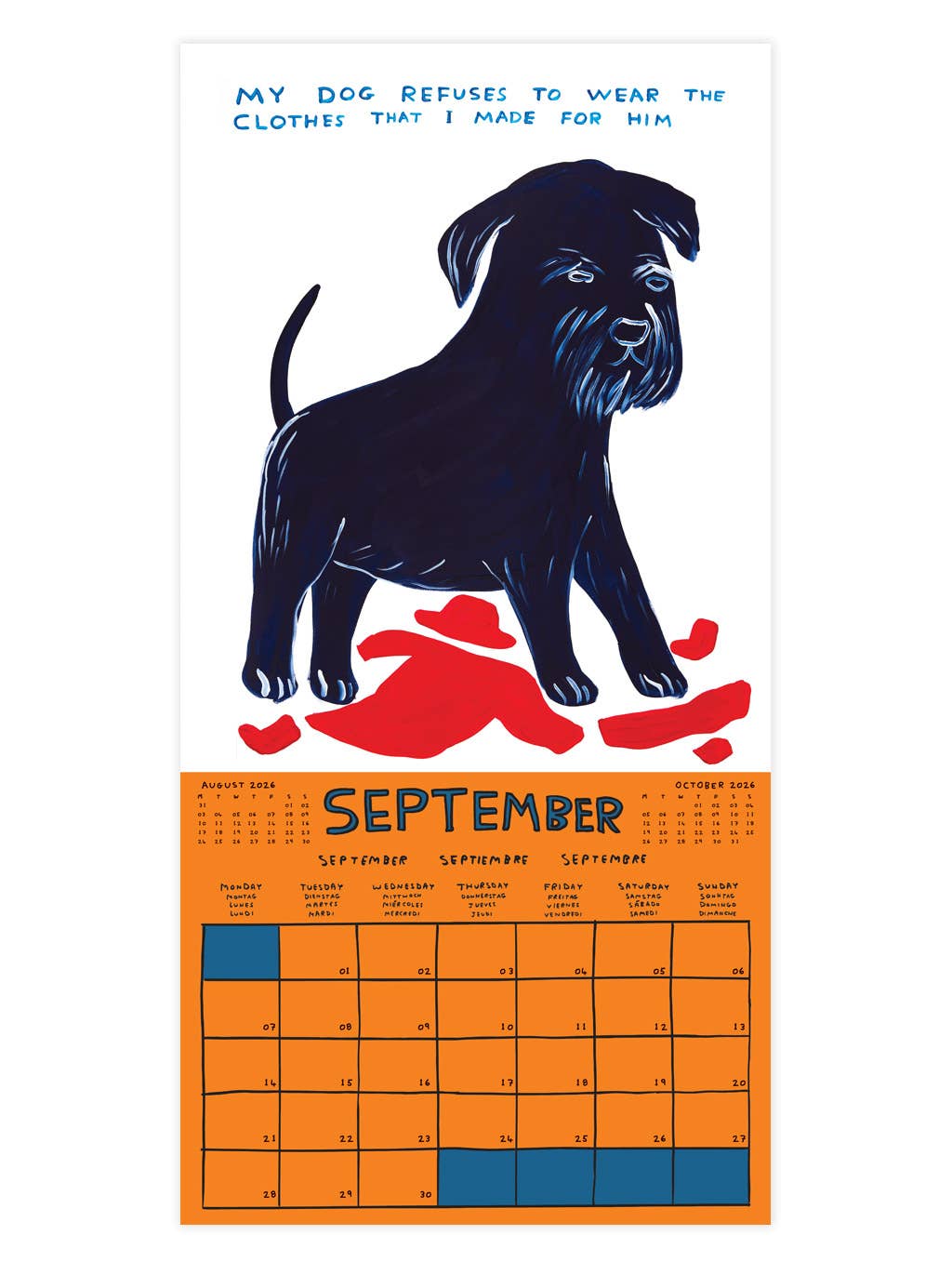 David Shrigley Official and Exclusive 2026 Wall Calendar