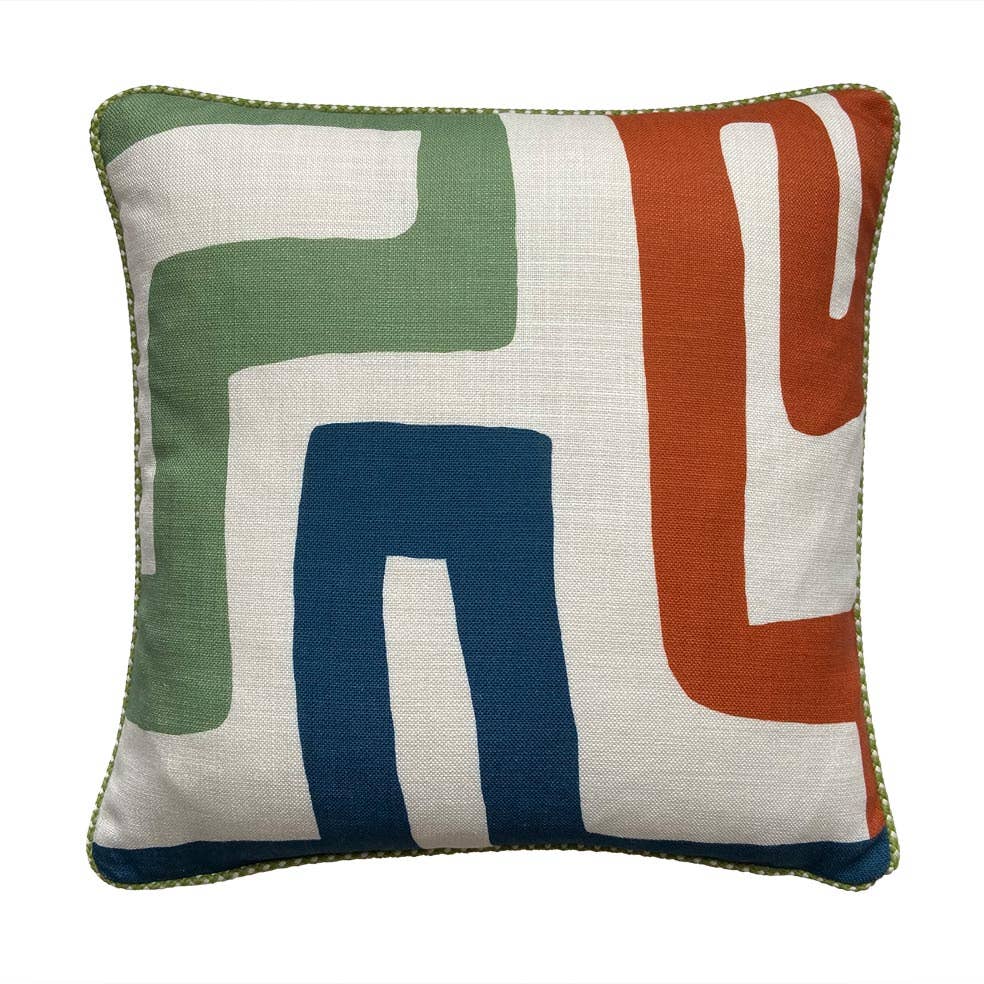 Cora White Linen Piped Cushion
