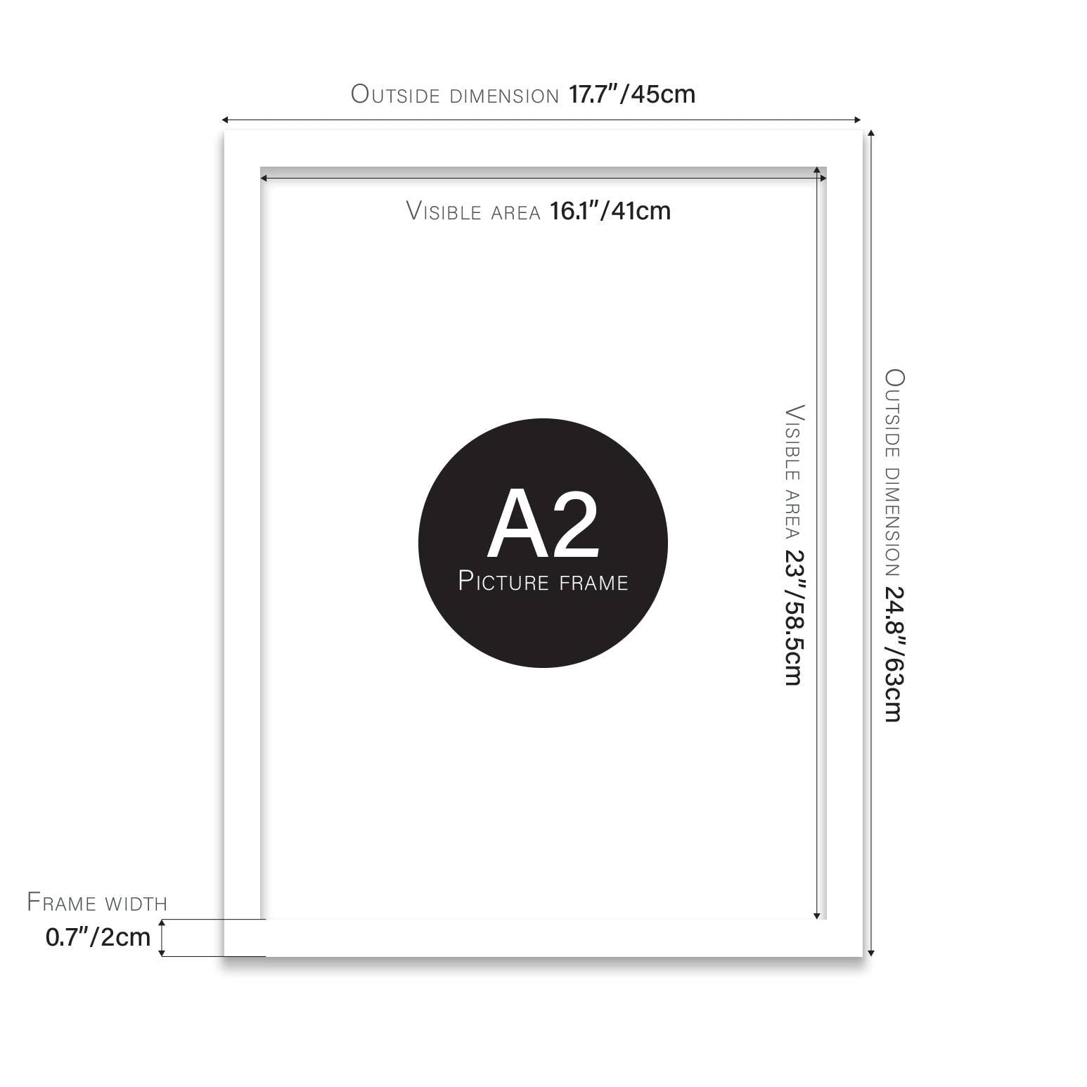 White A2 Picture Frame