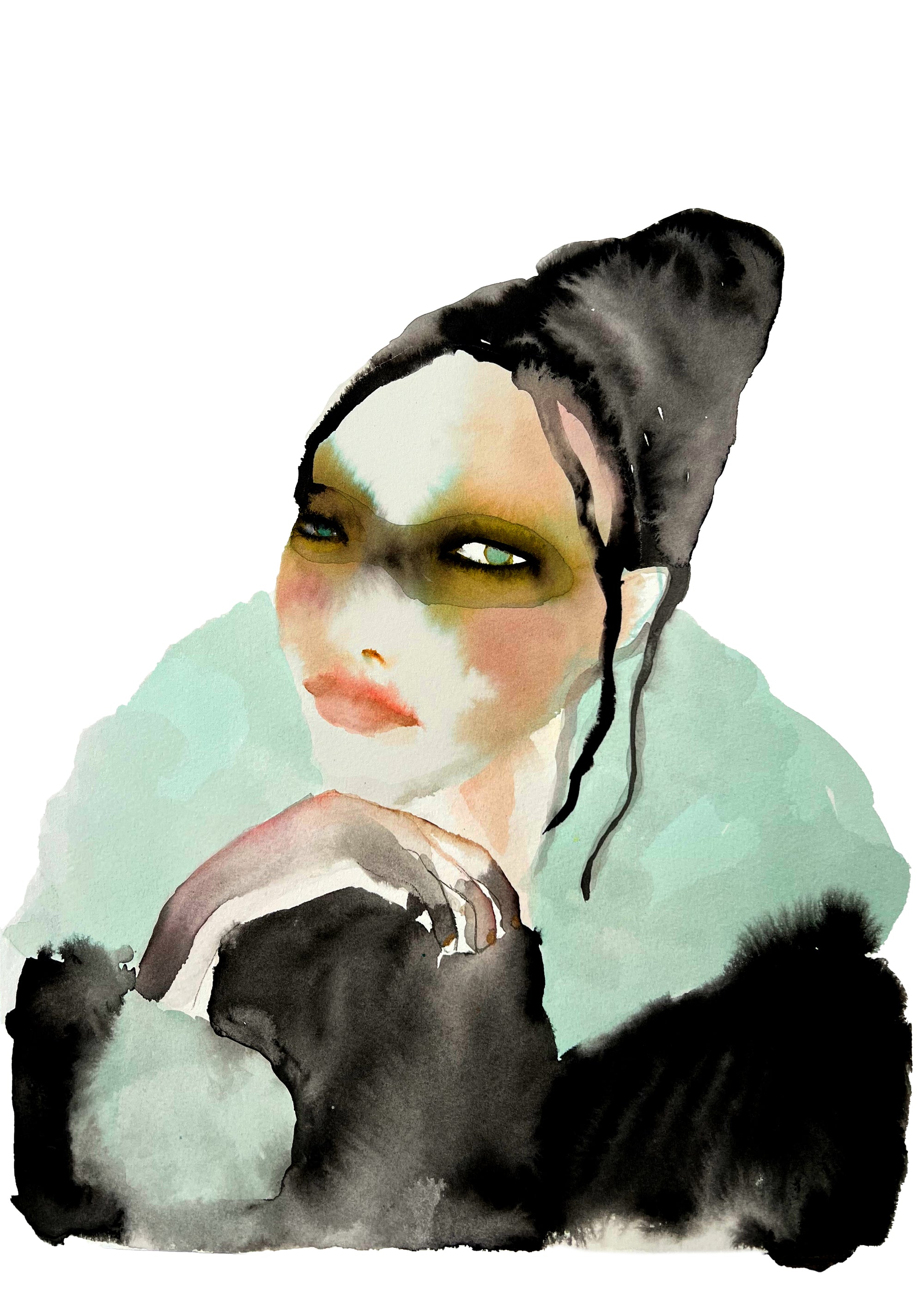 Inky Faces Print | Astrid