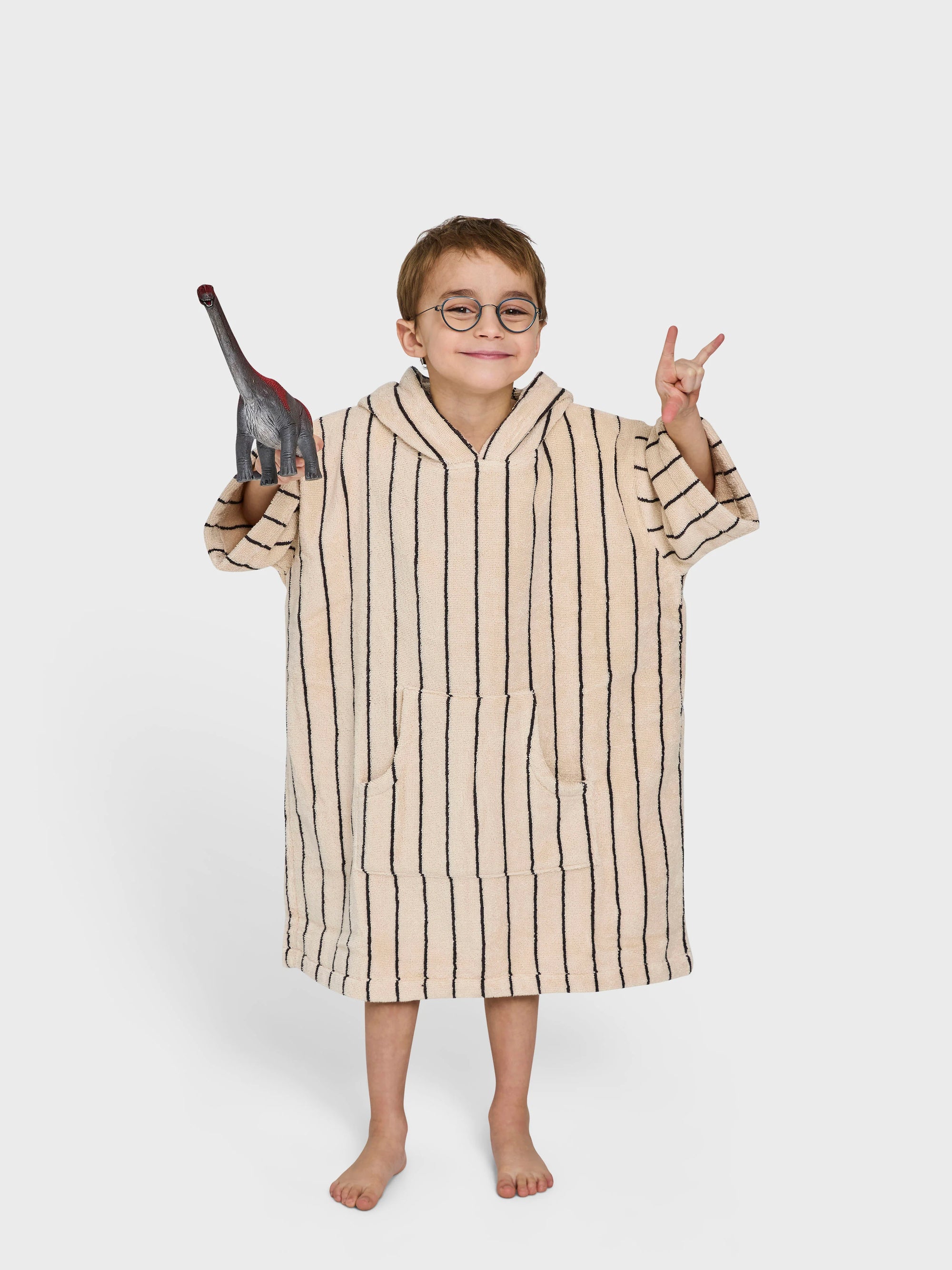 Naram Kids Poncho | Creme & Ink