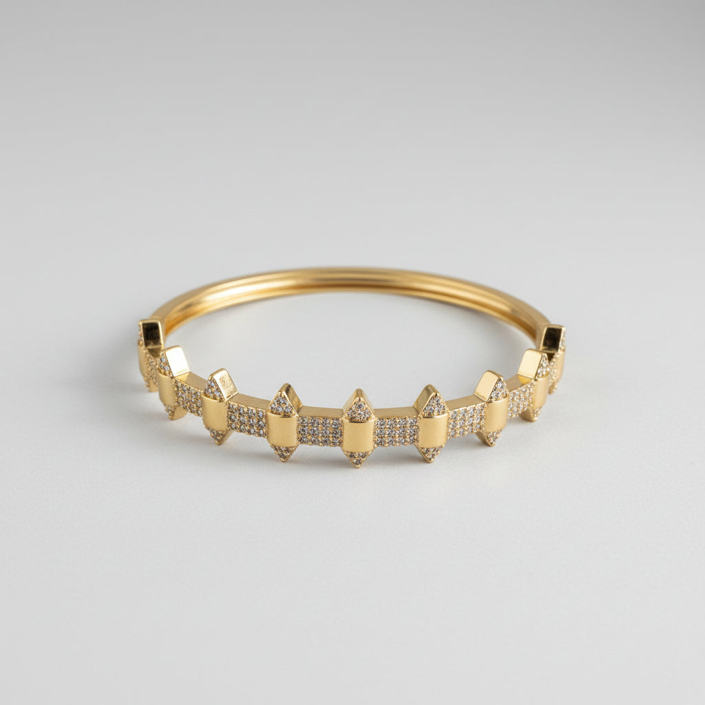 14ct Gold Plated Diamond Shaped Bangle