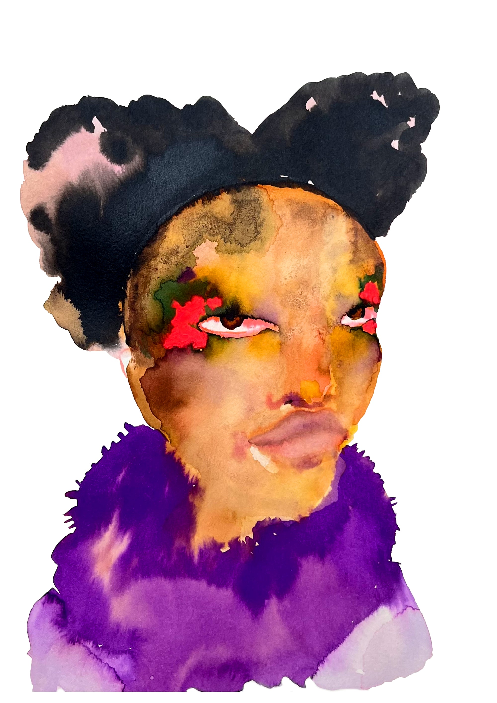 Inky Faces Print | Rosa