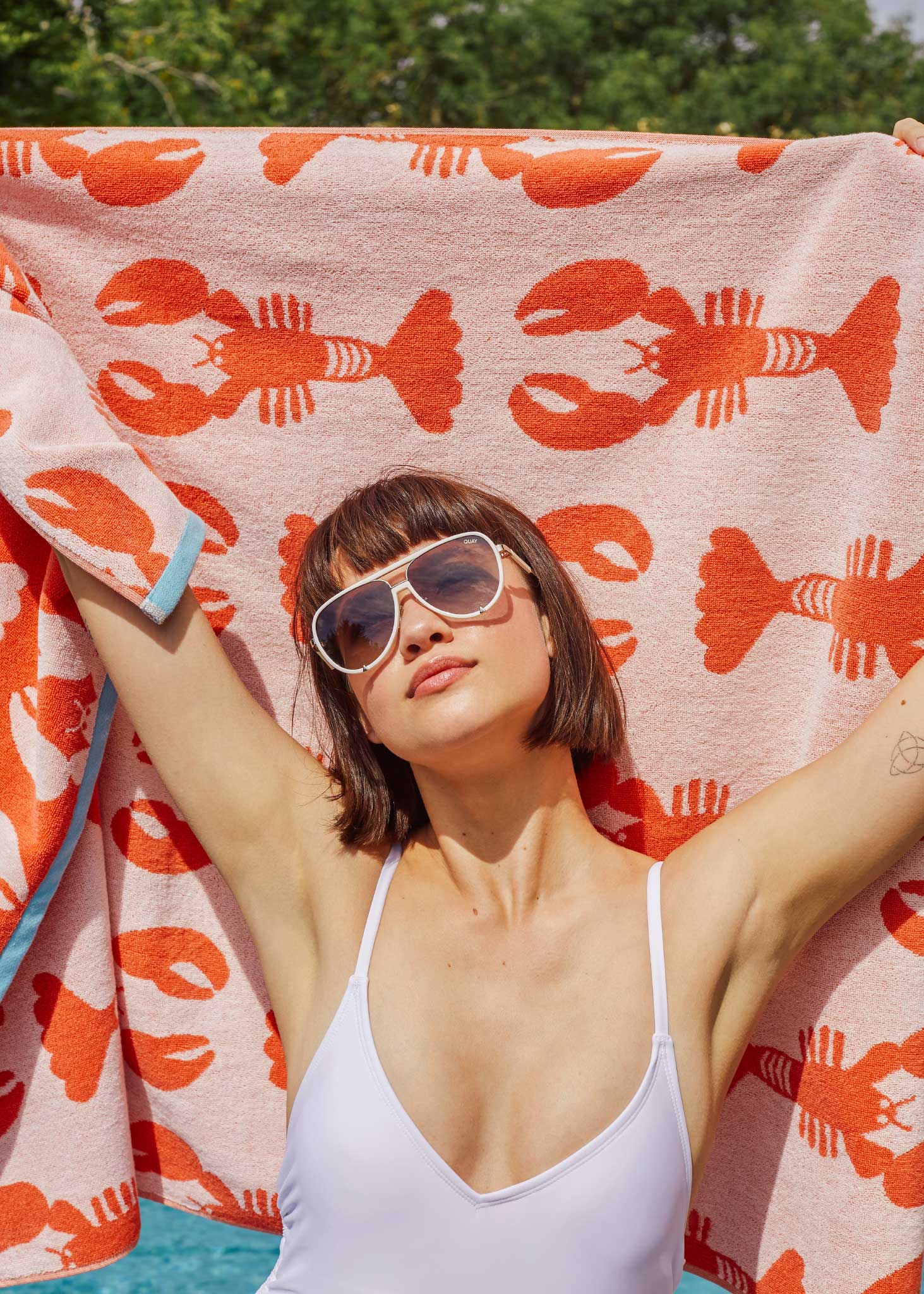 Lobster Organic Cotton Hand Towel | Red