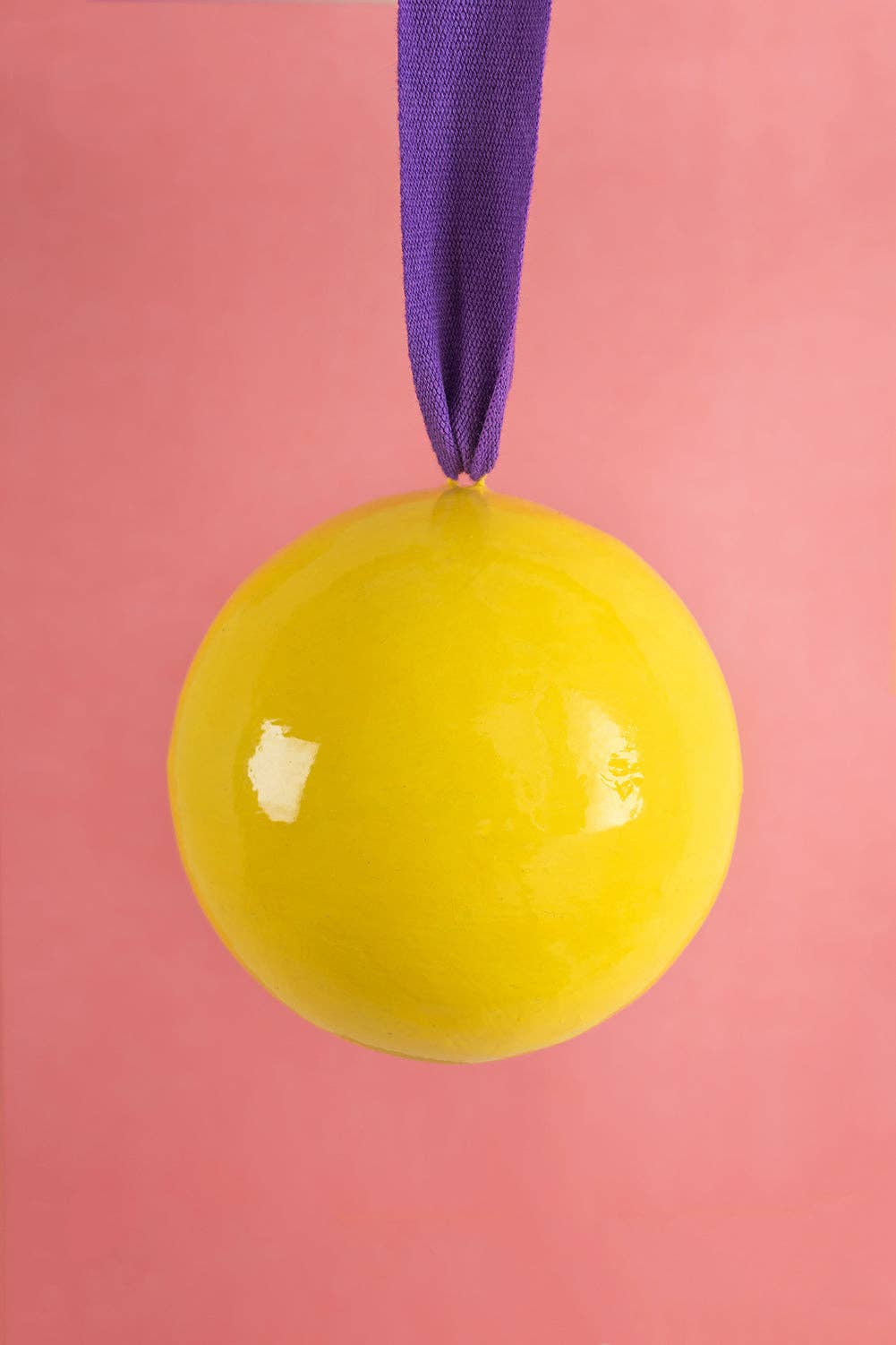 Yellow & Purple Colourblock Bauble