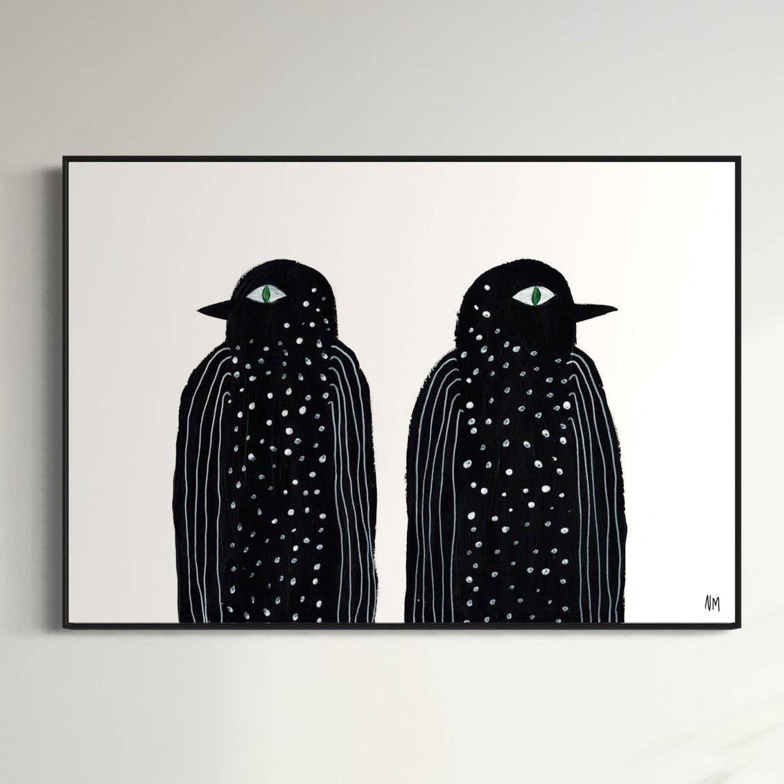 Two Black Birds by Nancy McKie | A3 Print