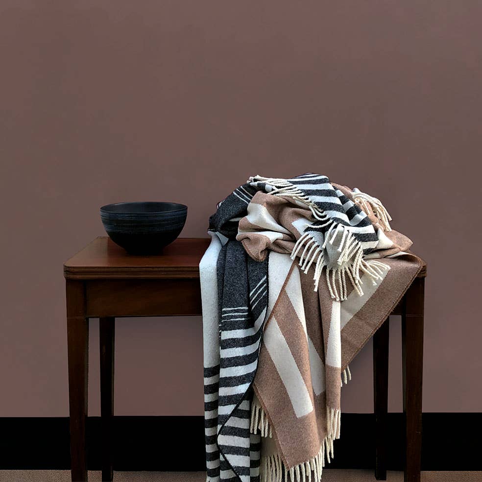 Rainer Beige Recycled Wool Throw