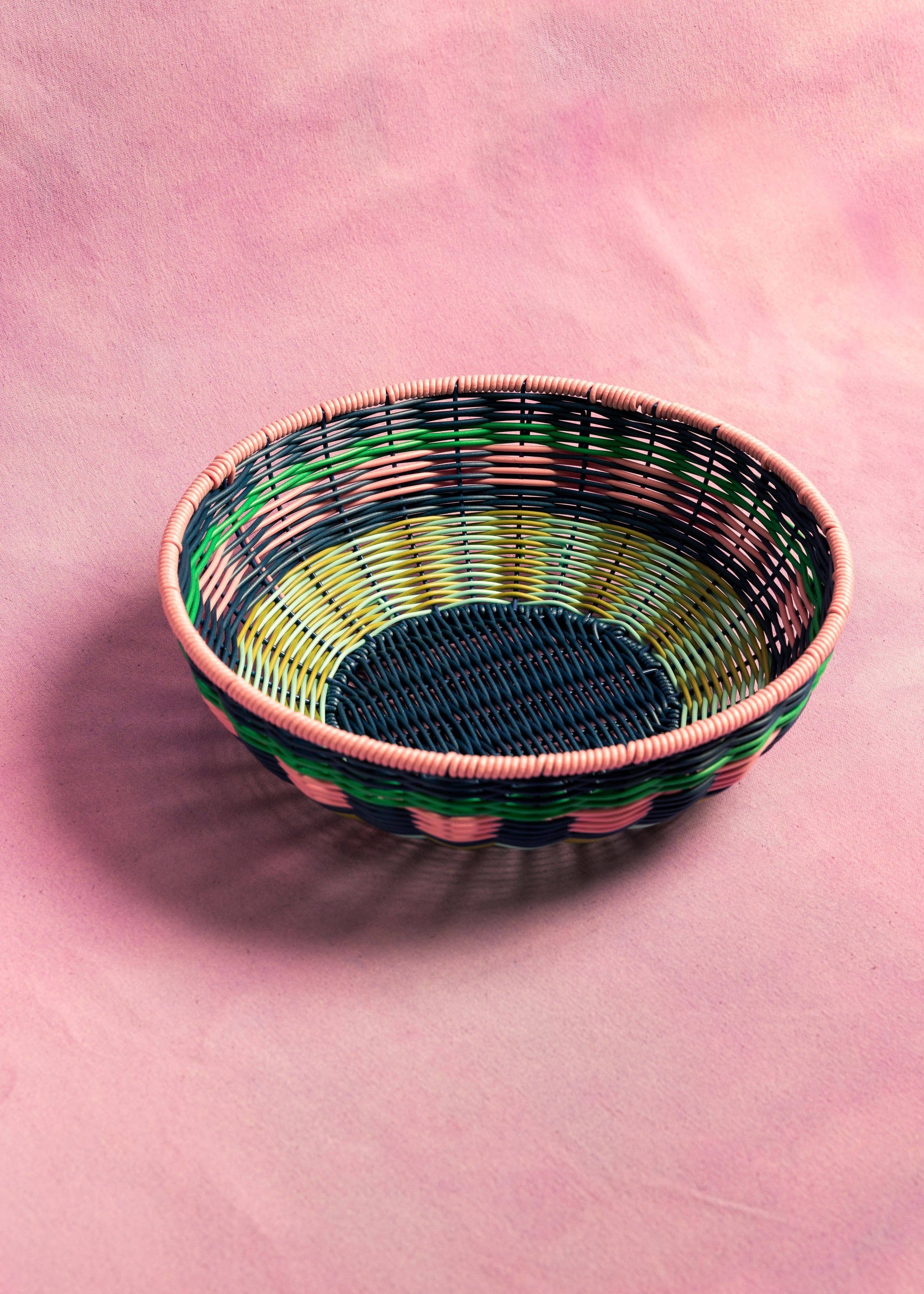 Woven Bowl | Pink & Navy