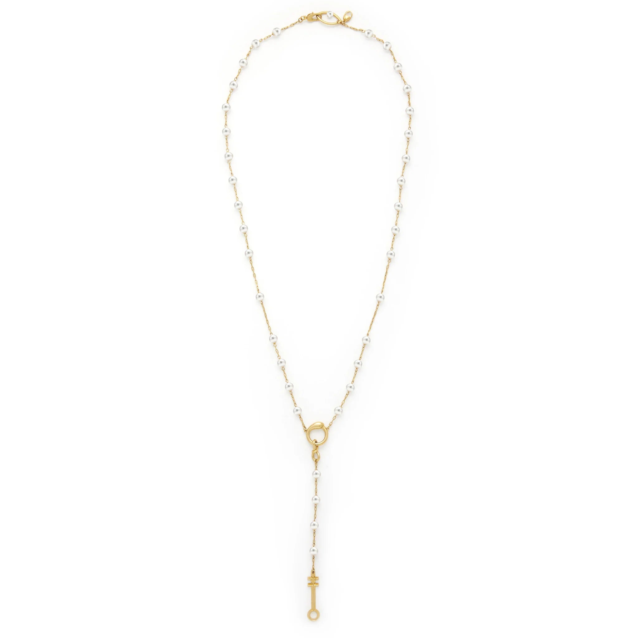 18ct gold rosary online necklace