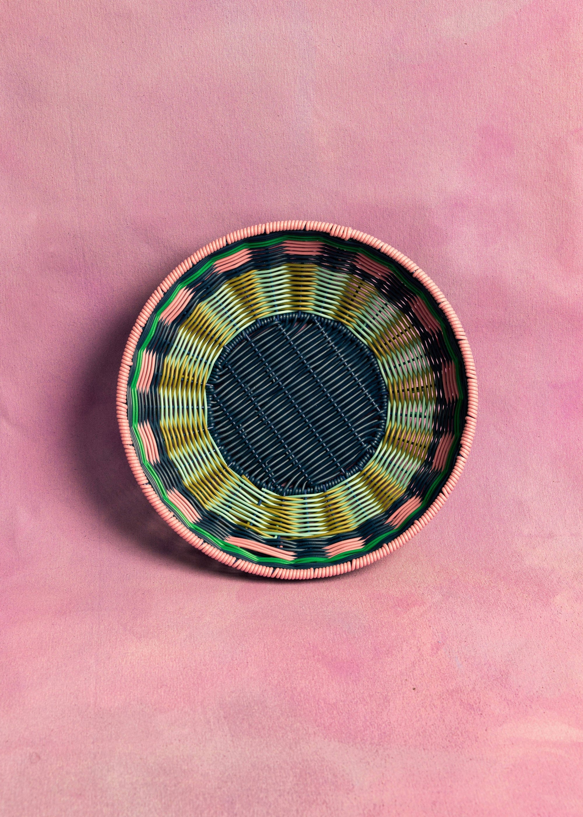 Woven Bowl | Pink & Navy