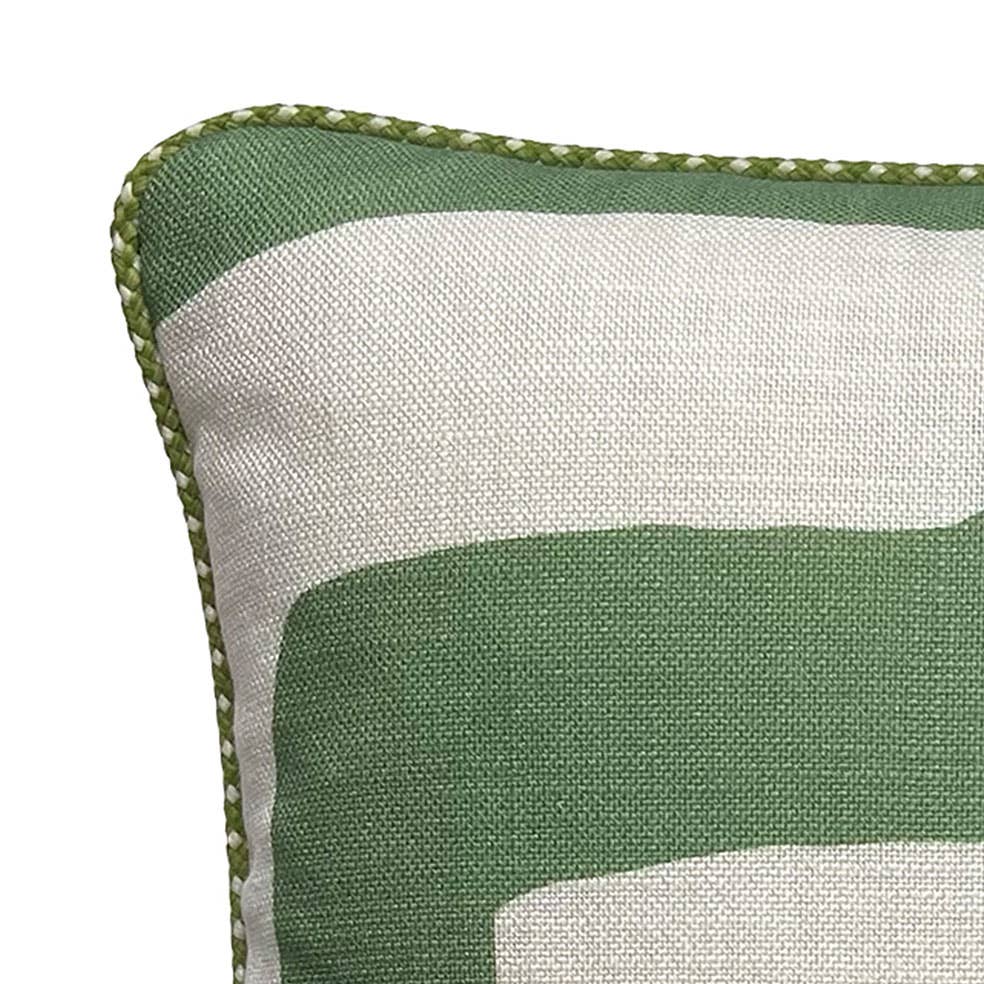 Cora White Linen Piped Cushion