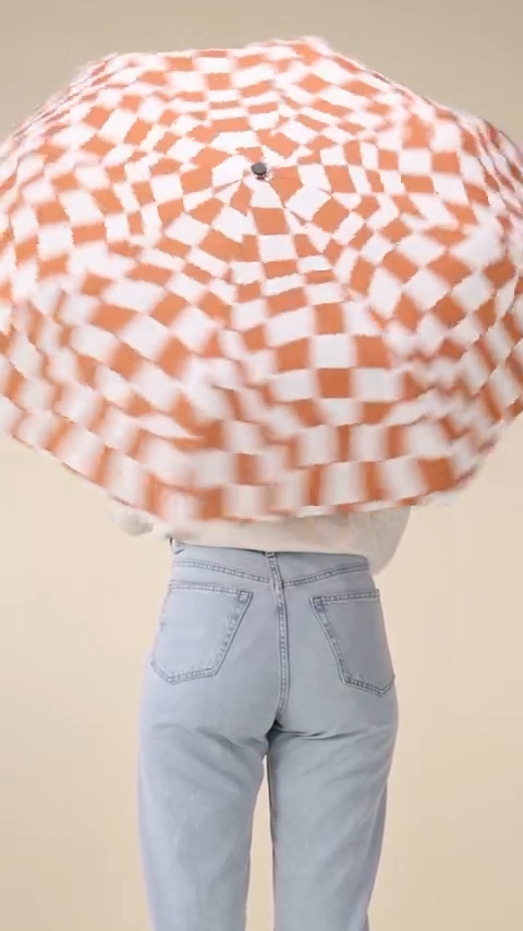 Peanut Butter Checkers | Compact Eco-Friendly Umbrella