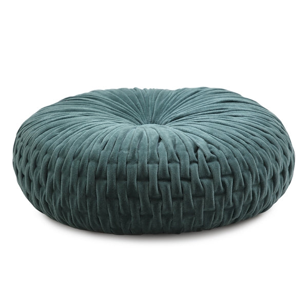 Velvet Round Handmade Pillow | Teal