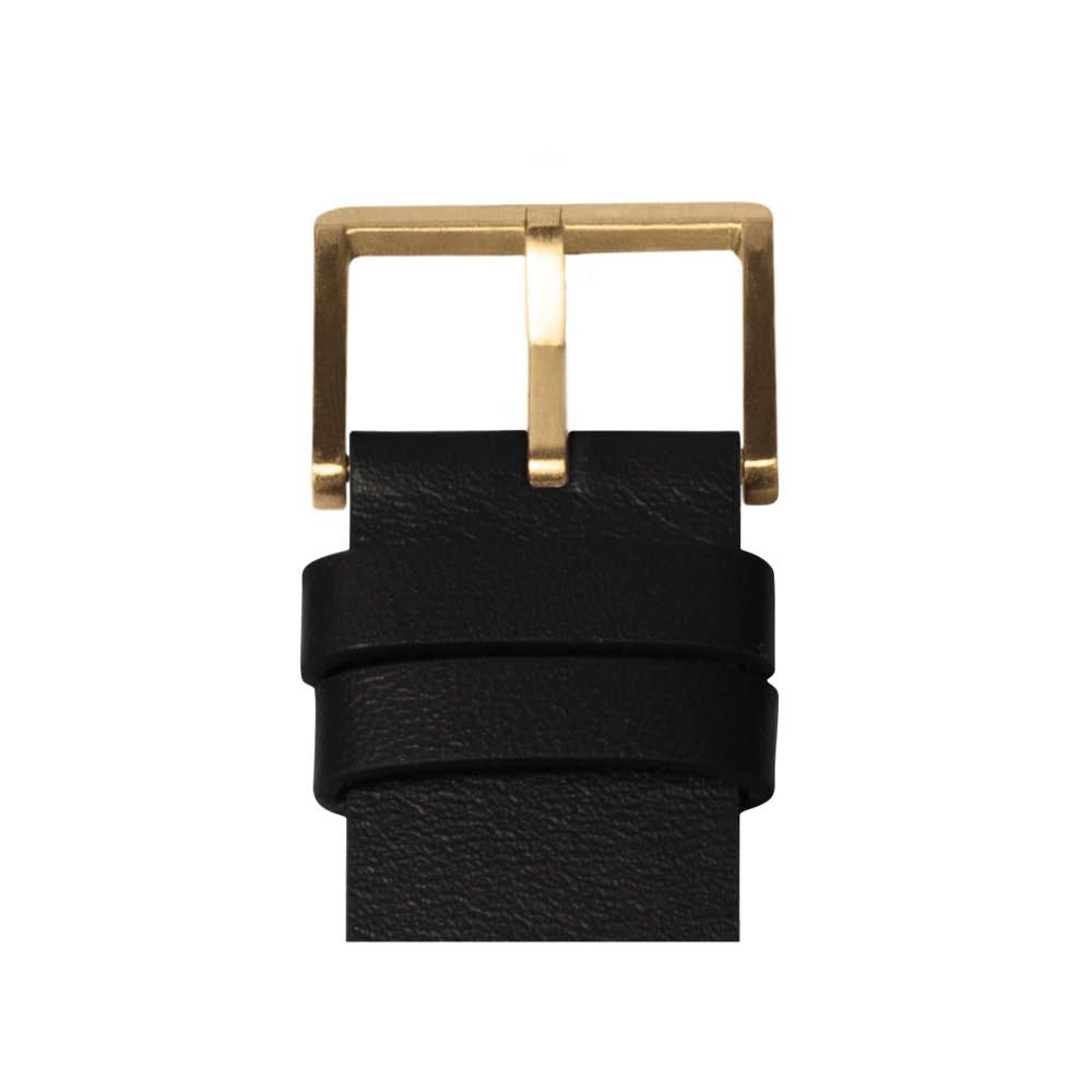 LEFF amsterdam tube watch D38, brass/black leather strap 38mm