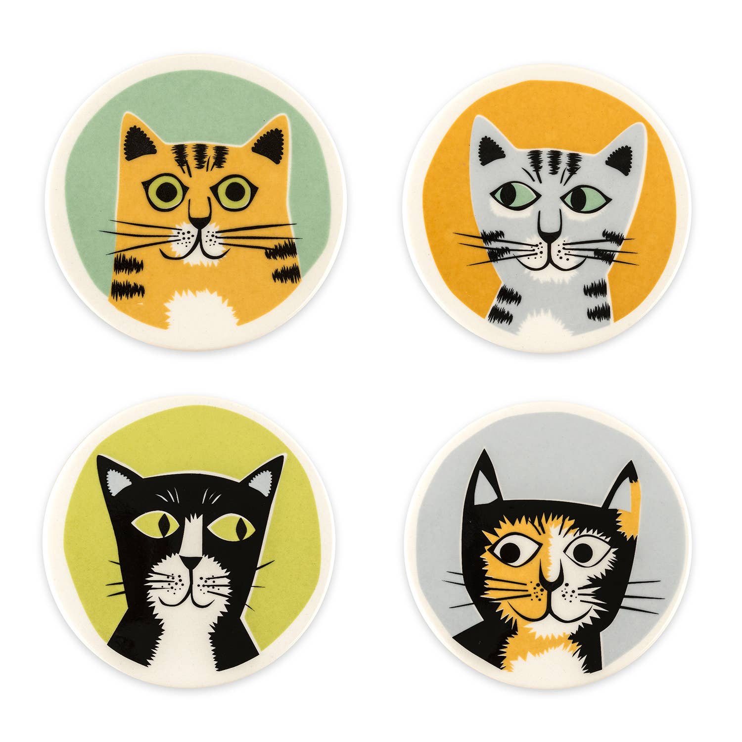 HANNAH TURNER | Set of 4 Handmade Ceramic Cat Coasters