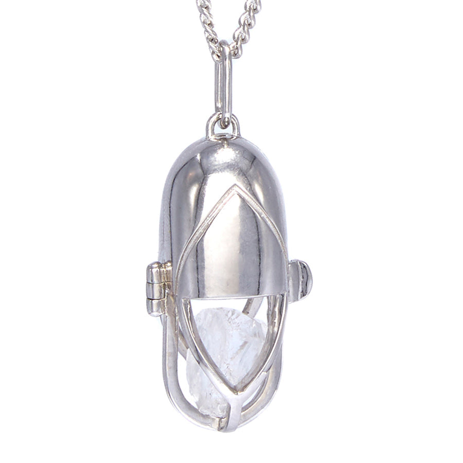 Capsule Crystal Pendant | Sterling Silver