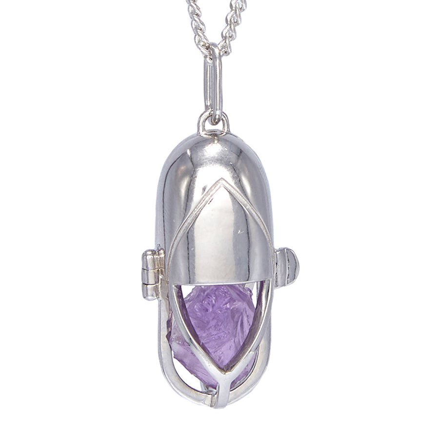 Capsule Crystal Pendant | Sterling Silver