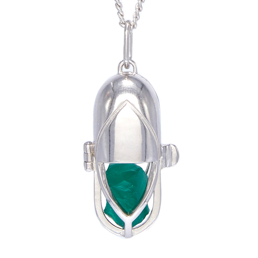 Capsule Crystal Pendant | Sterling Silver